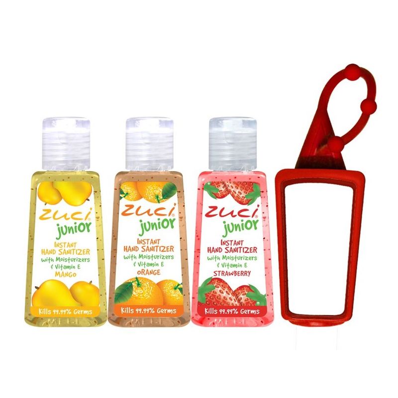 Zuci 30ml Mango, Orange , Strawberry Hand Sanitizer With Bag Tag